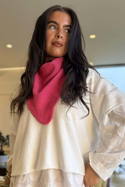 Pia Whipstitch Neckerchief Hot Pink